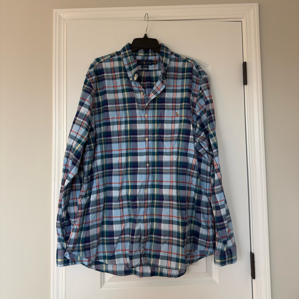 Ralph Lauren Plaid Button Down Shirt Xxl Classic Fit